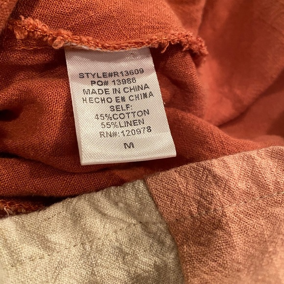 Linen Blend Boho Stripe Colorblock Coastal Romper - Picture 12 of 13